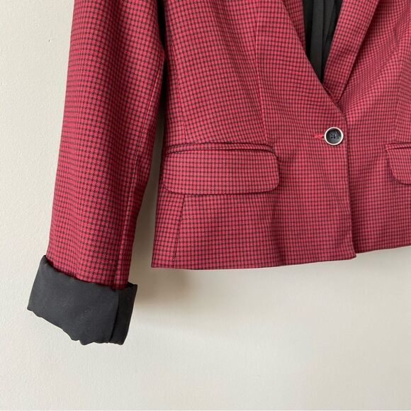 Dynamite-micro plaid Cropped Blazer - Picture 8 of 11